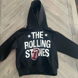 Zara Black Hoodie with Rolling Stones Logo